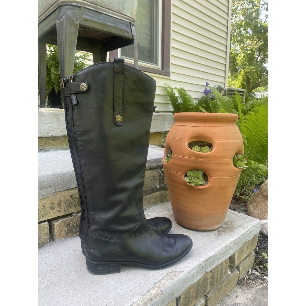 Sam Edelman Womens Penny Riding Boot Size 7.5W Tall‎ Black Soft Leather Boho